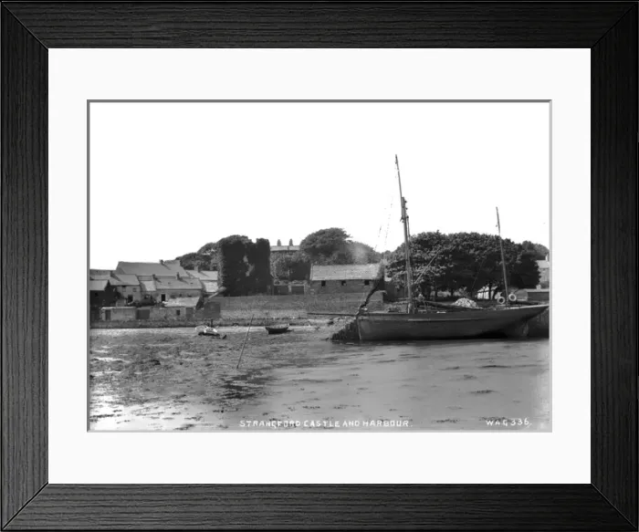 Framed Print : Strangford Castle and Harbour Framed Print : Strangford Castle and Harbour