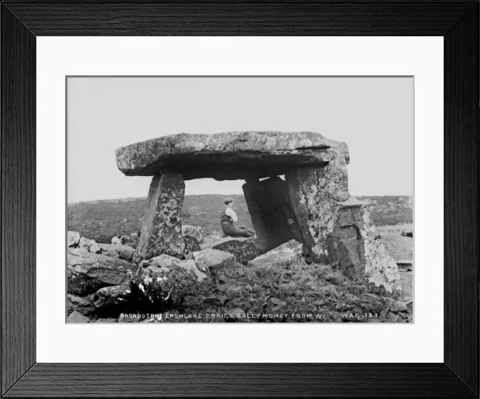 Framed Print : Broadstone Cromlech, Craigs, Ballymoney, from West Framed Print : Broadstone Cromlech, Craigs, Ballymoney, from West