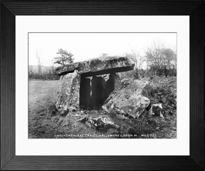 Framed Print : Finvoy Cromlech, Craigs, Ballymoney from West Framed Print : Finvoy Cromlech, Craigs, Ballymoney from West