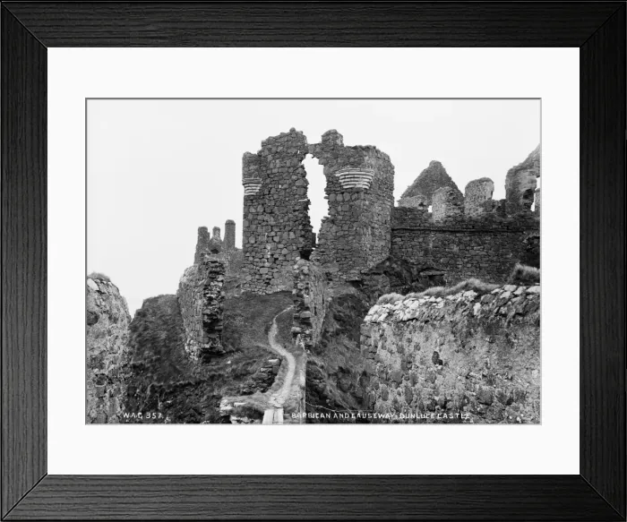 Framed Print : Barbican and Causeway, Dunluce Castle Framed Print : Barbican and Causeway, Dunluce Castle