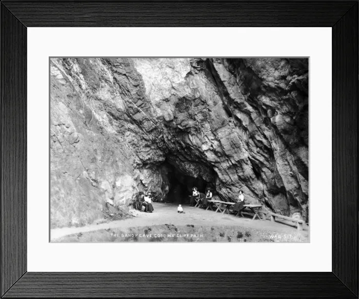 Framed Print : The Sandy Cave, Gobbins Cliff Path Framed Print : The Sandy Cave, Gobbins Cliff Path