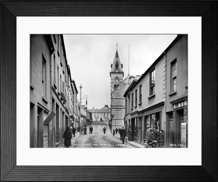 Framed Print : Cross Street and Town Hall, Larne Framed Print : Cross Street and Town Hall, Larne