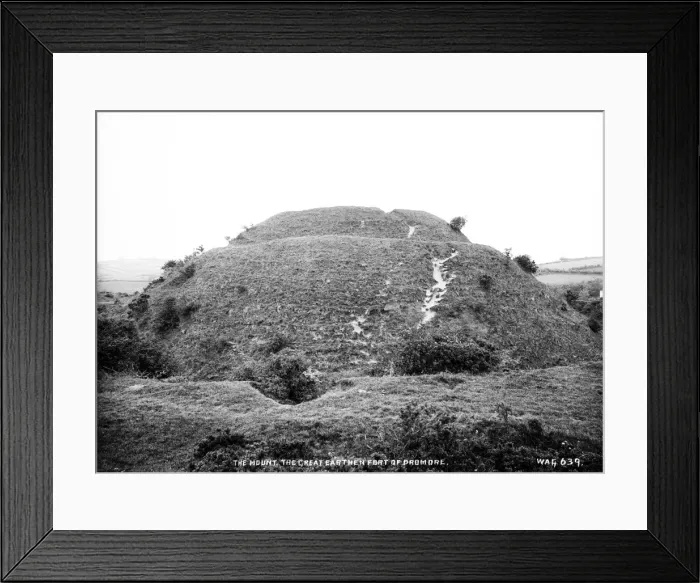 Framed Print : The Mount. the Great Earthen fort of Dromore Framed Print : The Mount. the Great Earthen fort of Dromore