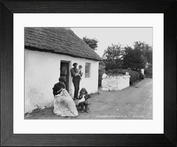 Framed Print : Embroidering a Bedspread, Ards District Framed Print : Embroidering a Bedspread, Ards District