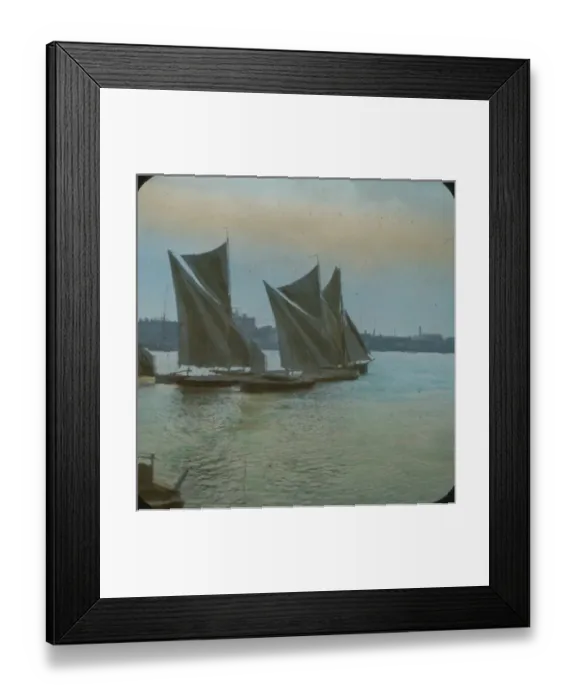 Framed Print : London, England - Barges off Greenwich Framed Print : London, England - Barges off Greenwich