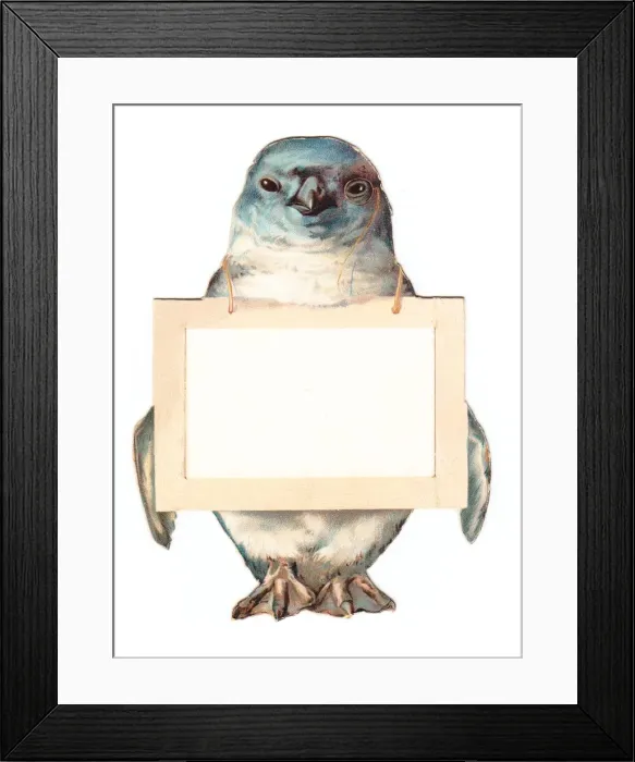 Framed Print : Greetings card in the shape of a penguin Framed Print : Greetings card in the shape of a penguin