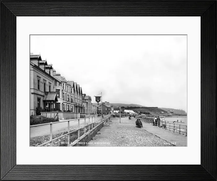 Framed Print : Hotel and Promenade, Whitehead Framed Print : Hotel and Promenade, Whitehead