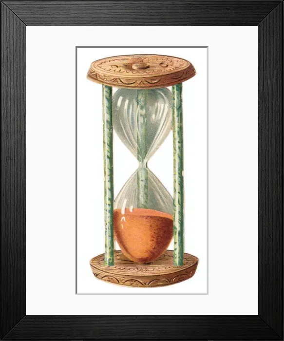 Framed Print : Greetings card in the shape of an hourglass Framed Print : Greetings card in the shape of an hourglass