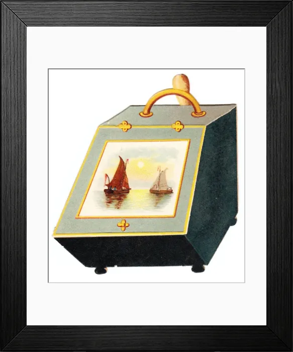 Framed Print : Greetings card in the shape of a coal scuttle Framed Print : Greetings card in the shape of a coal scuttle