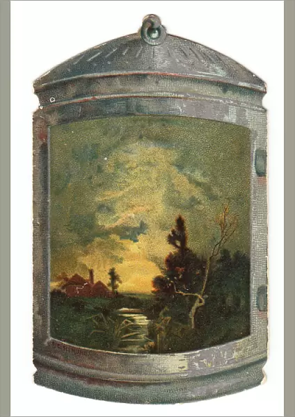 Greetings card in the shape of a lantern