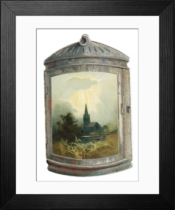 Framed Print : Greetings card in the shape of a lantern Framed Print : Greetings card in the shape of a lantern