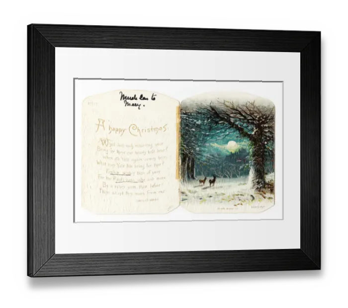 Framed Print : Christmas card in the shape of a yule log Framed Print : Christmas card in the shape of a yule log