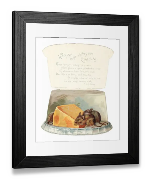 Framed Print : Uncovered cheese dish on a cutout Christmas card Framed Print : Uncovered cheese dish on a cutout Christmas card