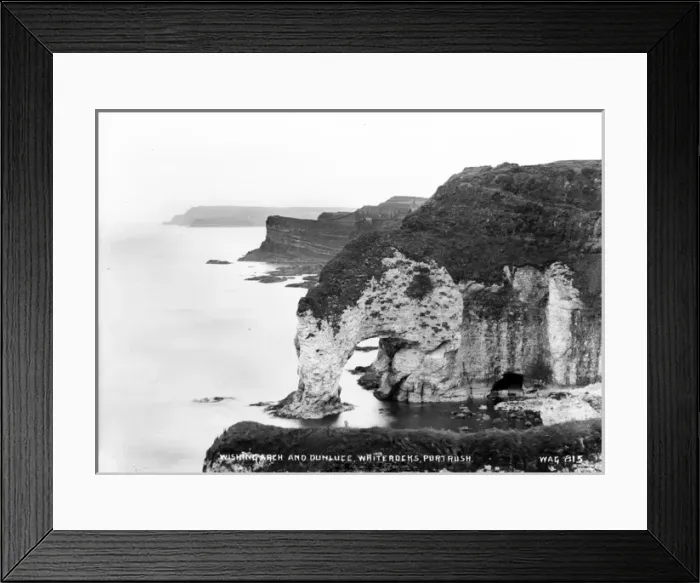 Framed Print : Wishing Arch and Dunluce, Whiterocks, Portrush Framed Print : Wishing Arch and Dunluce, Whiterocks, Portrush