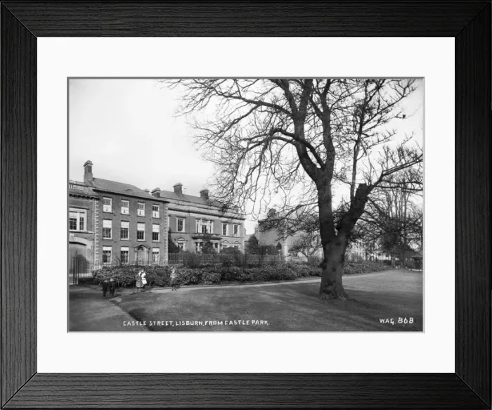 Framed Print : Castle Street, Lisburn, from Castle Park Framed Print : Castle Street, Lisburn, from Castle Park