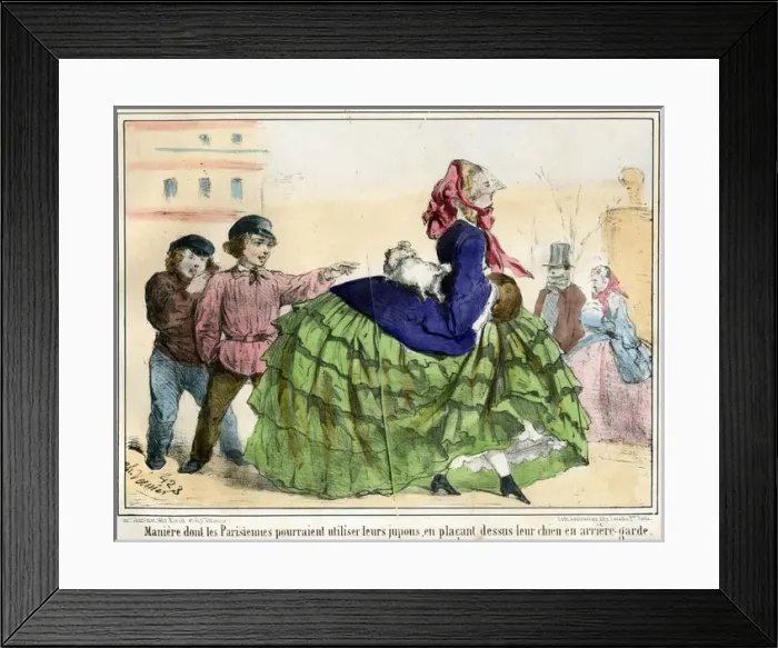 Framed Print : La Crinolonomanie by Charles Vernier Framed Print : La Crinolonomanie by Charles Vernier