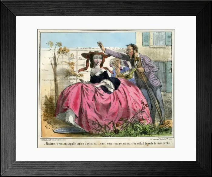 Framed Print : La Crinolonomanie by Charles Vernier Framed Print : La Crinolonomanie by Charles Vernier