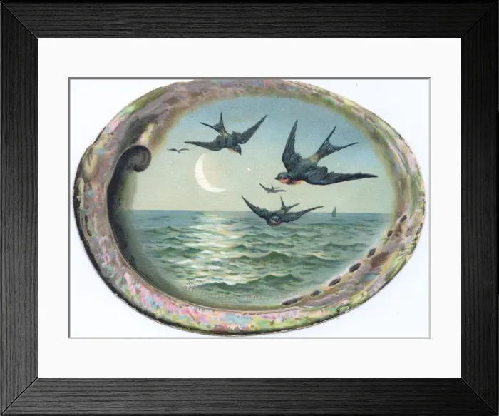 Framed Print : Christmas card in the shape of an oval shell Framed Print : Christmas card in the shape of an oval shell
