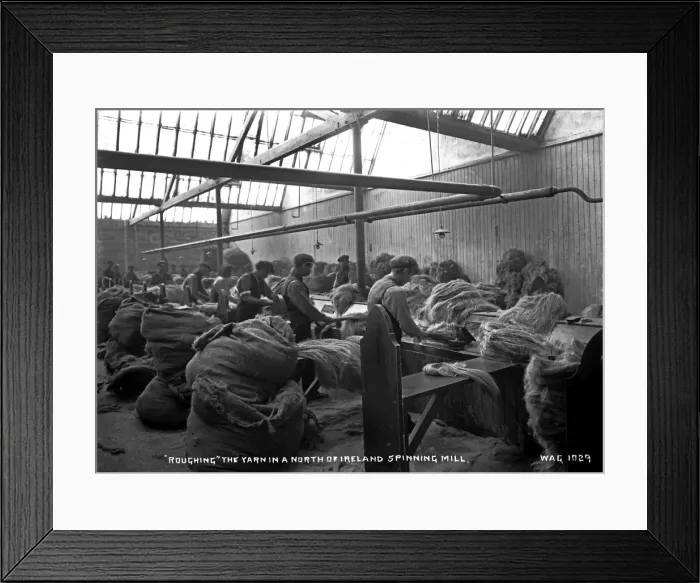 Framed Print : Roughing the Yarn in a North of Ireland Spinning Mill Framed Print : Roughing the Yarn in a North of Ireland Spinning Mill