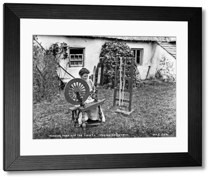 Framed Print : Winding Yarn Off the Swifts, Toome, Co. Antrim
