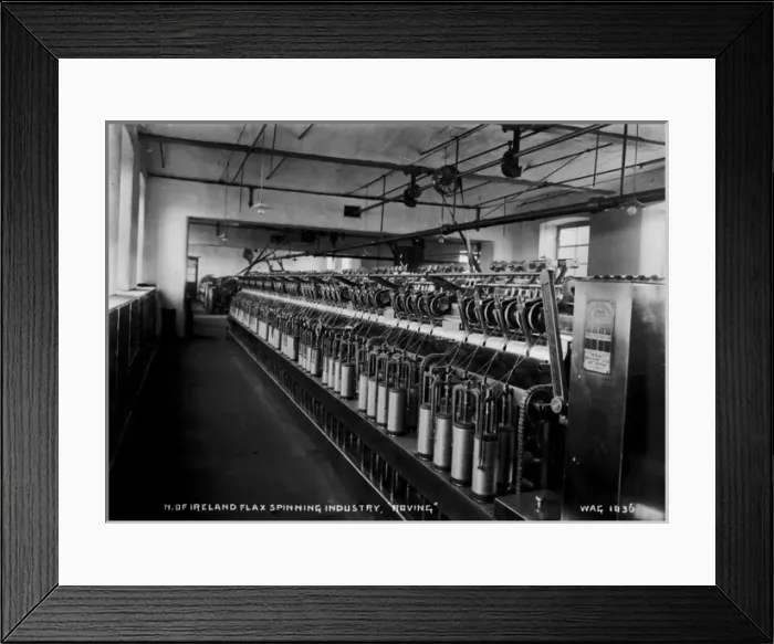 Framed Print : N. of Ireland Flax Spinning Industry, Roving Framed Print : N. of Ireland Flax Spinning Industry, Roving