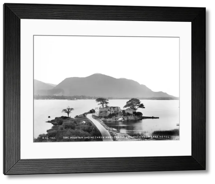 Framed Print : Torc Mountain and Mc. Cartie Mors Castle, Killarney, from La Framed Print : Torc Mountain and Mc. Cartie Mors Castle, Killarney, from La