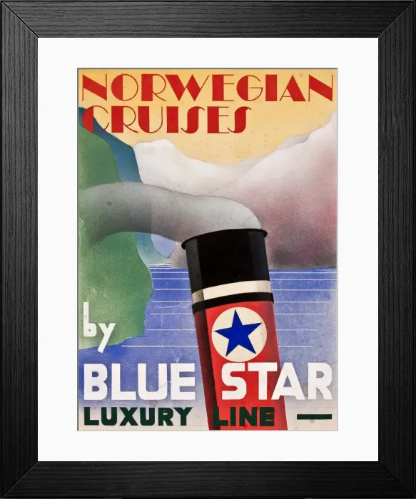 Framed Print : Poster, Blue Star Luxury Line Framed Print : Poster, Blue Star Luxury Line