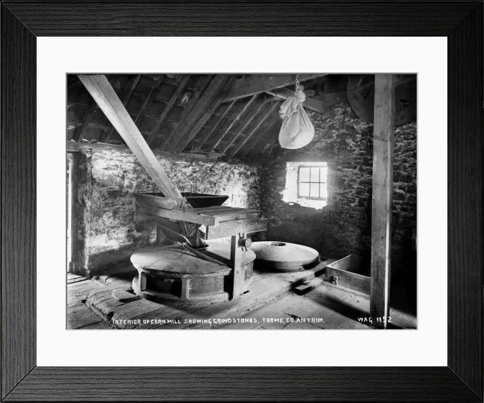 Framed Print : Interior of Cornmill Showing Grindstones, Toome, Co. Antrim Framed Print : Interior of Cornmill Showing Grindstones, Toome, Co. Antrim