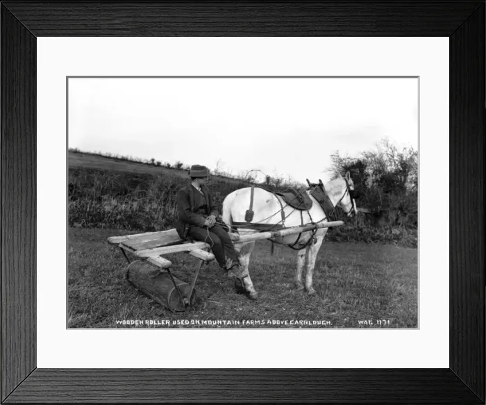 Framed Print : Wooden Roller used on Mountain Farms Above Carnlough Framed Print : Wooden Roller used on Mountain Farms Above Carnlough