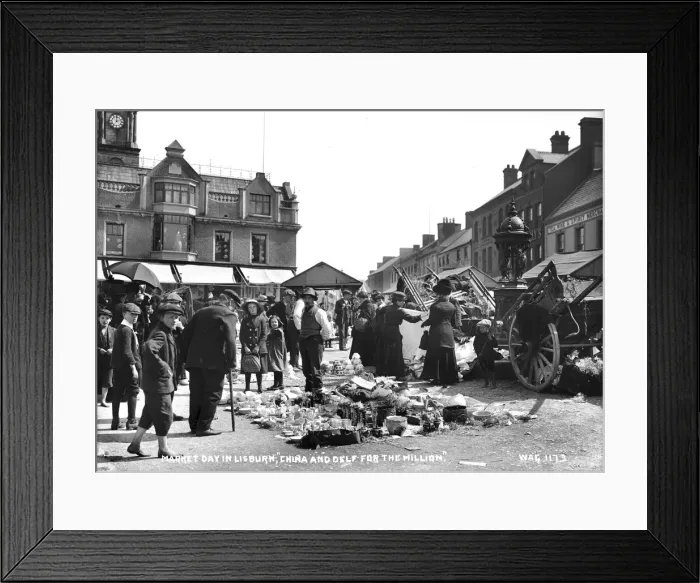 Framed Print : Market Day in Lisburn, China and Delft for the Million Framed Print : Market Day in Lisburn, China and Delft for the Million