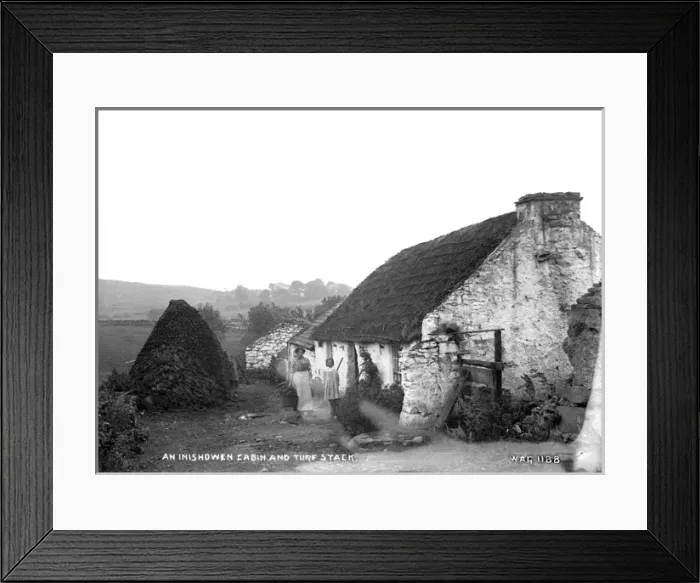 Framed Print : An Inishowen Cabin and Turf Stack Framed Print : An Inishowen Cabin and Turf Stack