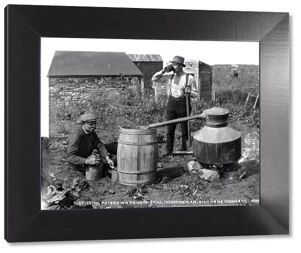 Distilling Poteen in a Private Still, Inishowen, an Irish Ho