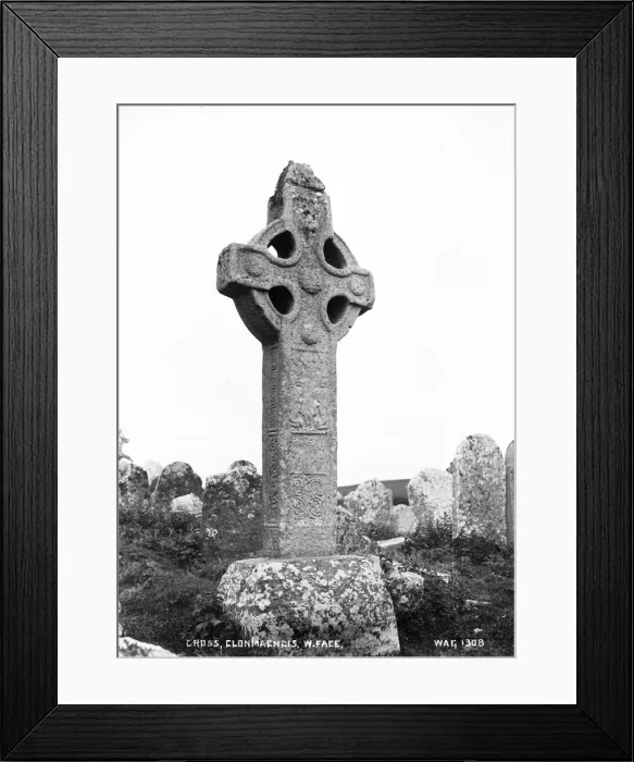 Framed Print : Cross, Clonmacnois, Western Face Framed Print : Cross, Clonmacnois, Western Face