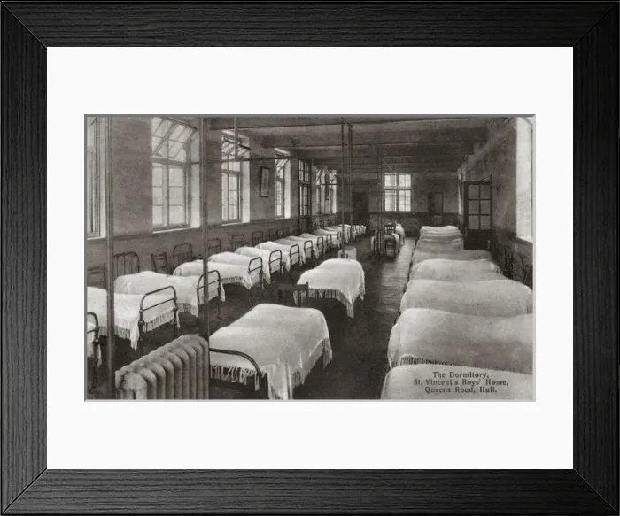 Framed Print : Dormitory at St Vincent sHome for Boys, Hull, Yorkshire Framed Print : Dormitory at St Vincent sHome for Boys, Hull, Yorkshire