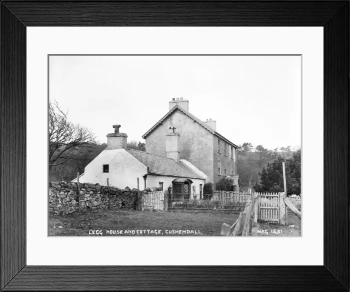 Framed Print : Legg House and Cottage, Cushendall Framed Print : Legg House and Cottage, Cushendall
