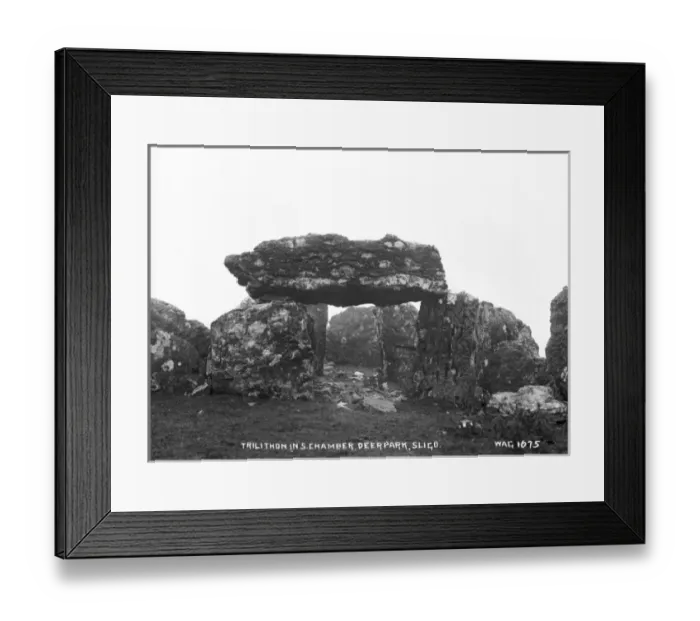 Framed Print : Trilithon in S. Chamber, Deerpark, Sligo Framed Print : Trilithon in S. Chamber, Deerpark, Sligo