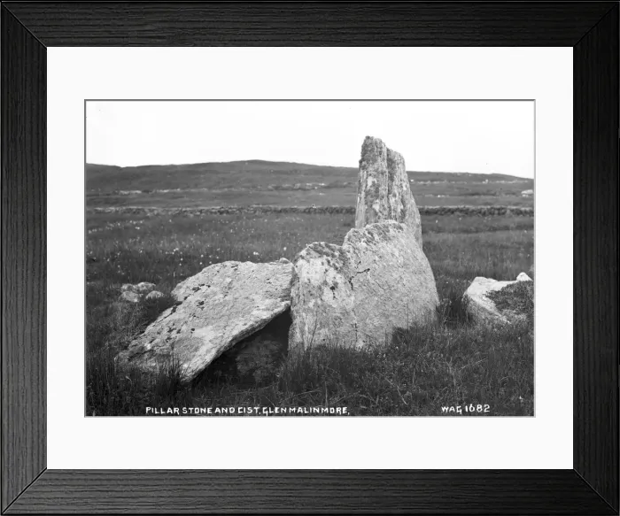 Framed Print : Pillar Stone and Cist, Glen Malinmore Framed Print : Pillar Stone and Cist, Glen Malinmore