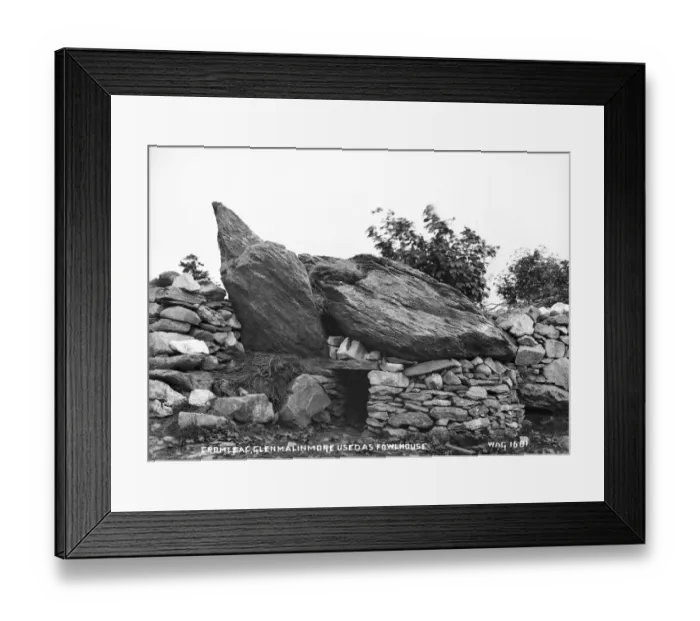 Framed Print : Cromlech, Glen Malinmore used As a Fowlhouse Framed Print : Cromlech, Glen Malinmore used As a Fowlhouse