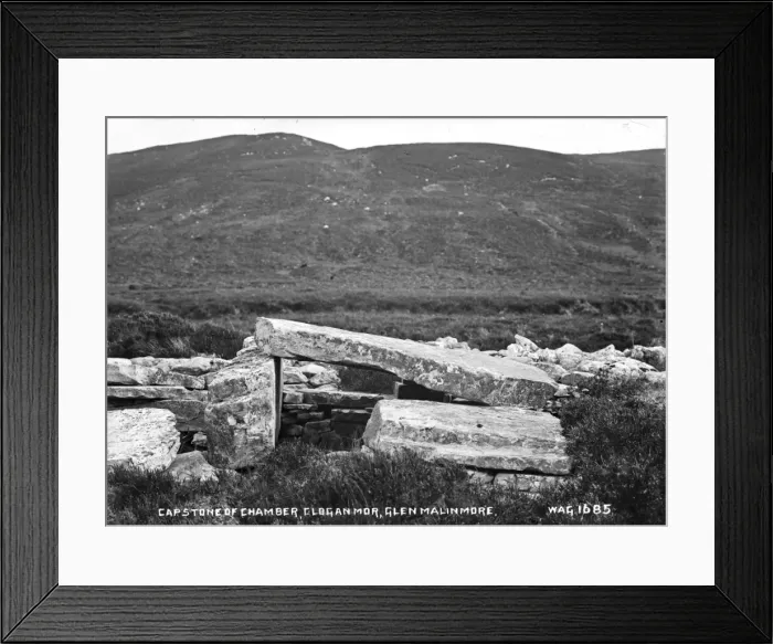 Framed Print : Capstone of Chamber, Cloghanmor, Glen Malinmore Framed Print : Capstone of Chamber, Cloghanmor, Glen Malinmore