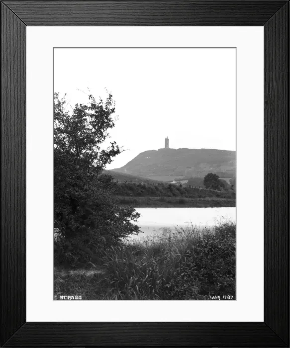 Framed Print : Scrabo - a distant view of Scrabo Hill and Tower with the duck pond in the foreground Framed Print : Scrabo - a distant view of Scrabo Hill and Tower with the duck pond in the foreground