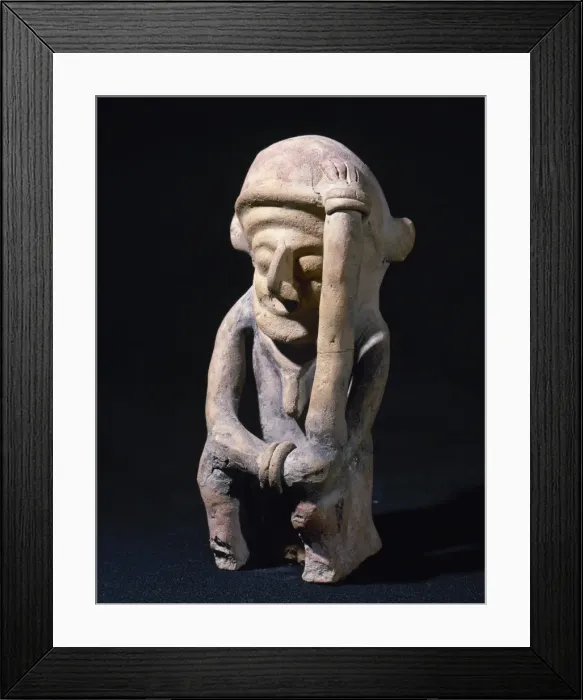 Framed Print : Bahia Culture (Mahia, Ecuador). Male figure representing a t