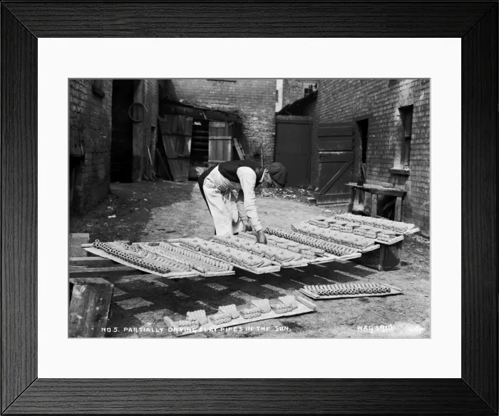 Framed Print : No. 5 Partially Drying Clay Pipes in the Sun Framed Print : No. 5 Partially Drying Clay Pipes in the Sun