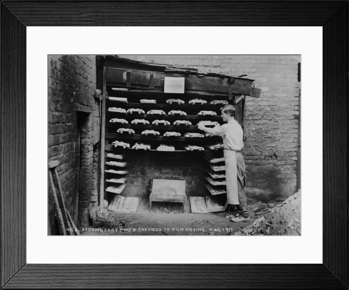 Framed Print : No. 6 Stoving Clay Pipes Previous to Kiln Drying Framed Print : No. 6 Stoving Clay Pipes Previous to Kiln Drying