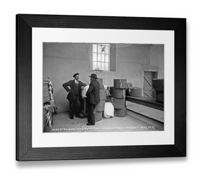 Framed Print : Webs of Donegal Homespun in the Flannel Market, Ardara