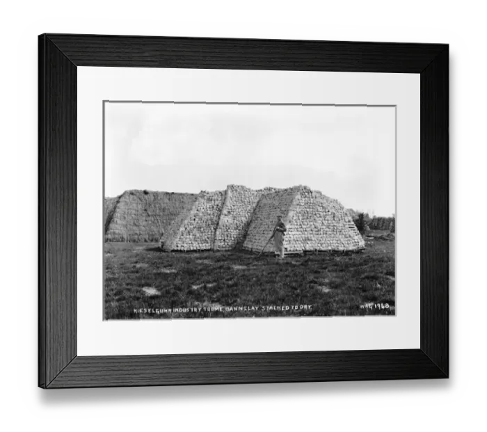 Framed Print : Kieselguhr Industry Toome, Bann Clay Stacked to Dry Framed Print : Kieselguhr Industry Toome, Bann Clay Stacked to Dry