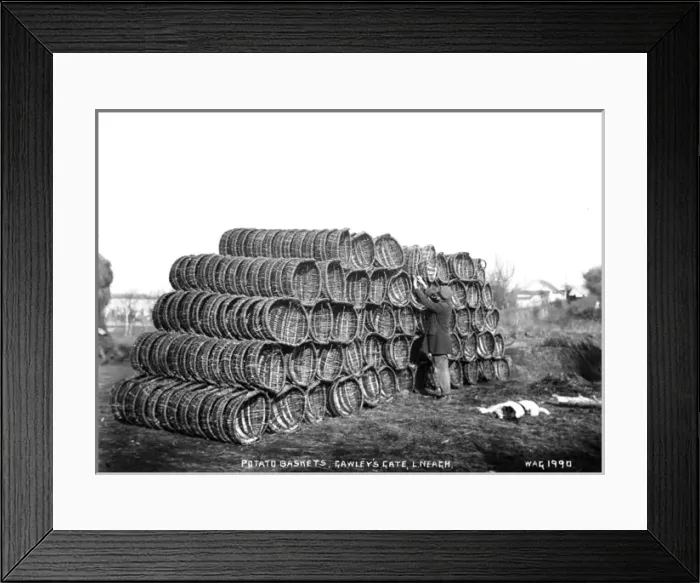 Framed Print : Potato Baskets, Gawleys Gate, Loch Neagh