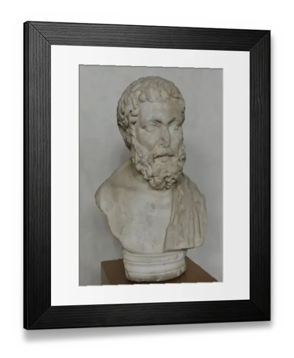 Framed Print : Philosopher. Bust. Marble. Samaria. Roman period, 1st centur Framed Print : Philosopher. Bust. Marble. Samaria. Roman period, 1st centur