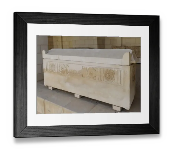 Framed Print : Sarcophagus. Chalk. From Ar ara. 2nd-3rd century AD Framed Print : Sarcophagus. Chalk. From Ar ara. 2nd-3rd century AD