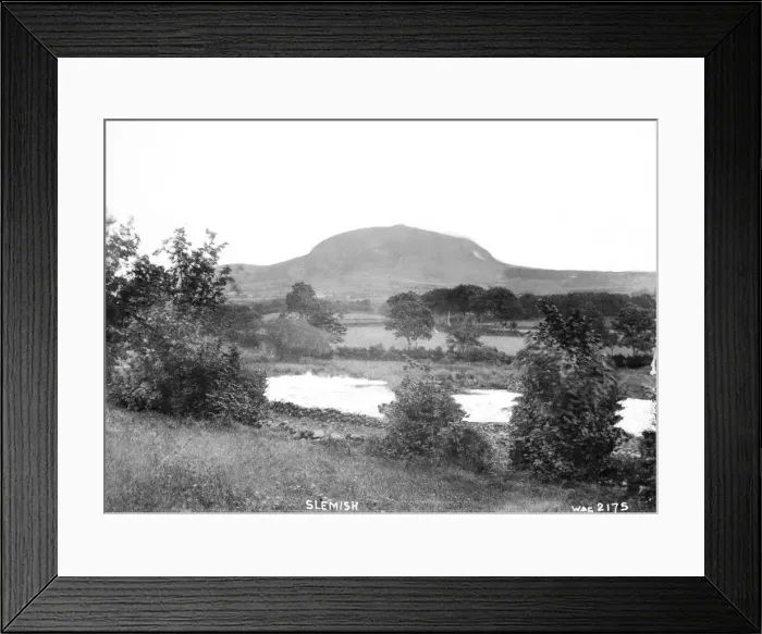 Framed Print : Slemish - a view over farmland to Slemish in the distance Framed Print : Slemish - a view over farmland to Slemish in the distance