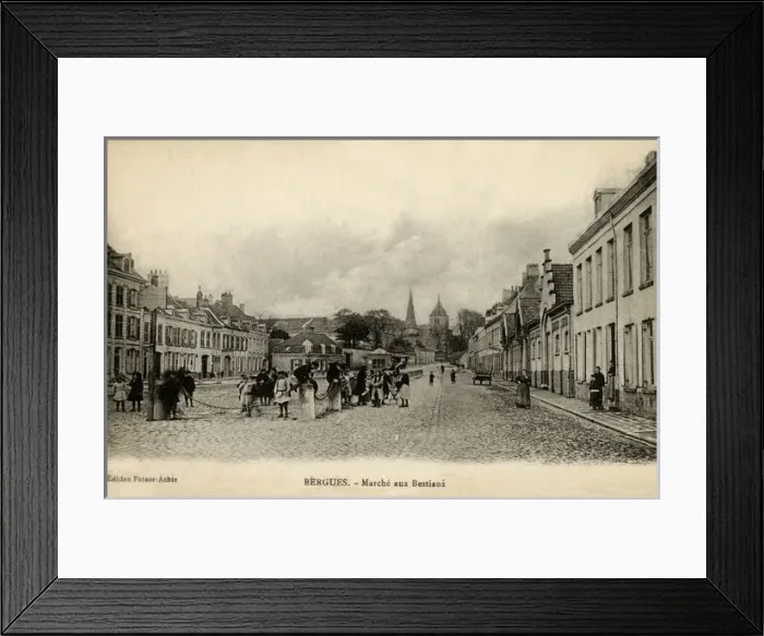 Framed Print : Bergues, France - Marche aux Bestiaux (cattle market) Framed Print : Bergues, France - Marche aux Bestiaux (cattle market)